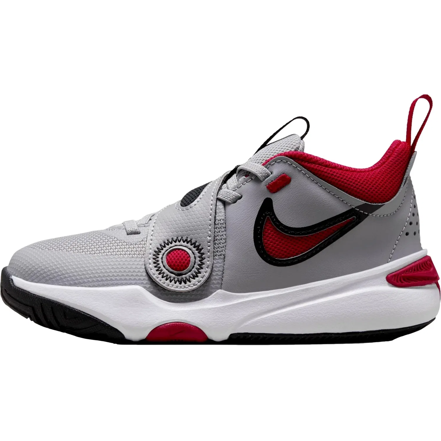 Кроссовки Nike Team Hustle D 11 Cement Grey / Gym Red - Black DV8994-006 для дошкольников