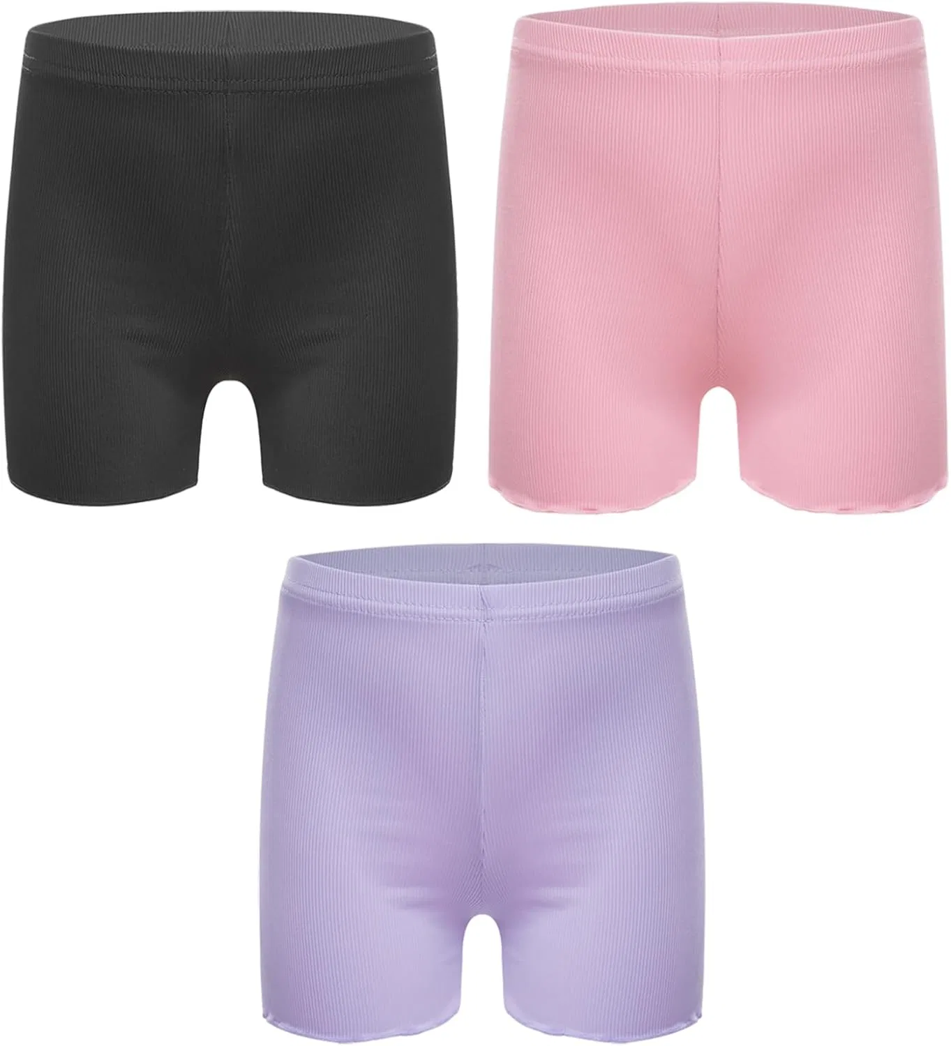 Детские шорты для танцев и спорта, winying, 3 пары, Black&Pink&Purple — фото 2