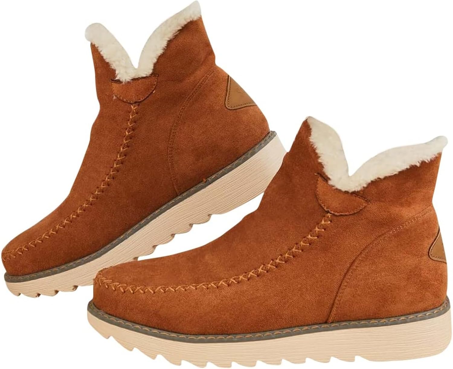 

Женские зимние ботинки до щиколотки с теплым мехом, водонепроницаемые, легкие, с противоскользящей подошвой, удобные для прогулок и выхода на улицу, модные зимние ботинки Generic, коричневый