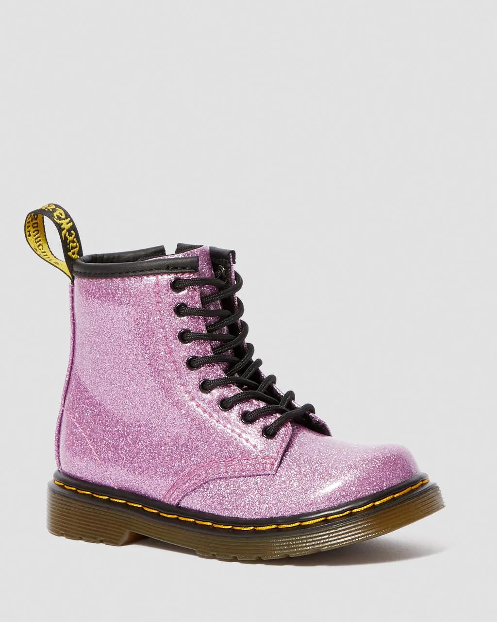 

Dr. Martens Toddler 1460 Блестящие ботинки на шнуровке, цвет Dark Pink — Coated Glitter