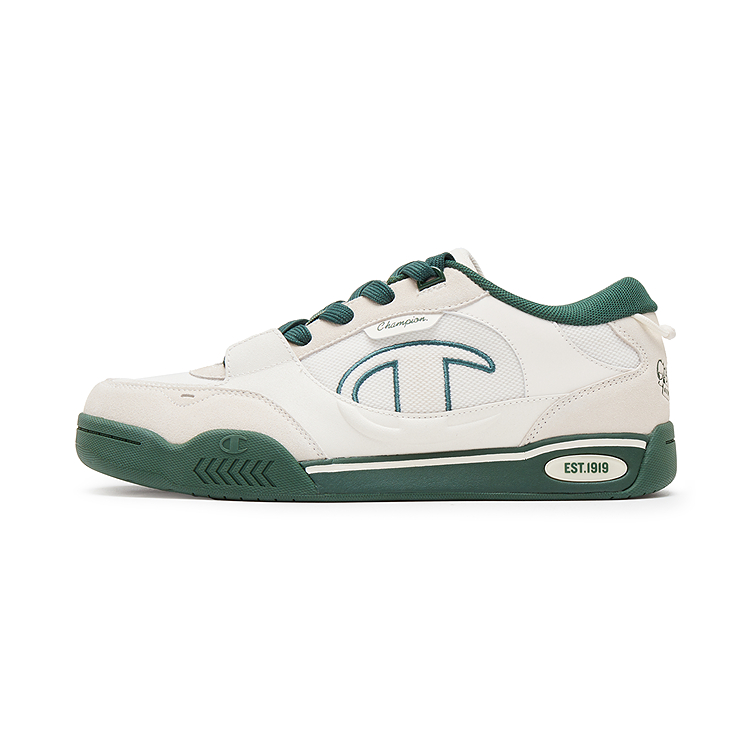 

Champion Низкие мужские кроссовки для скейтбординга Quantum Shoes, цвет молочно-белый/лесной зеленый
