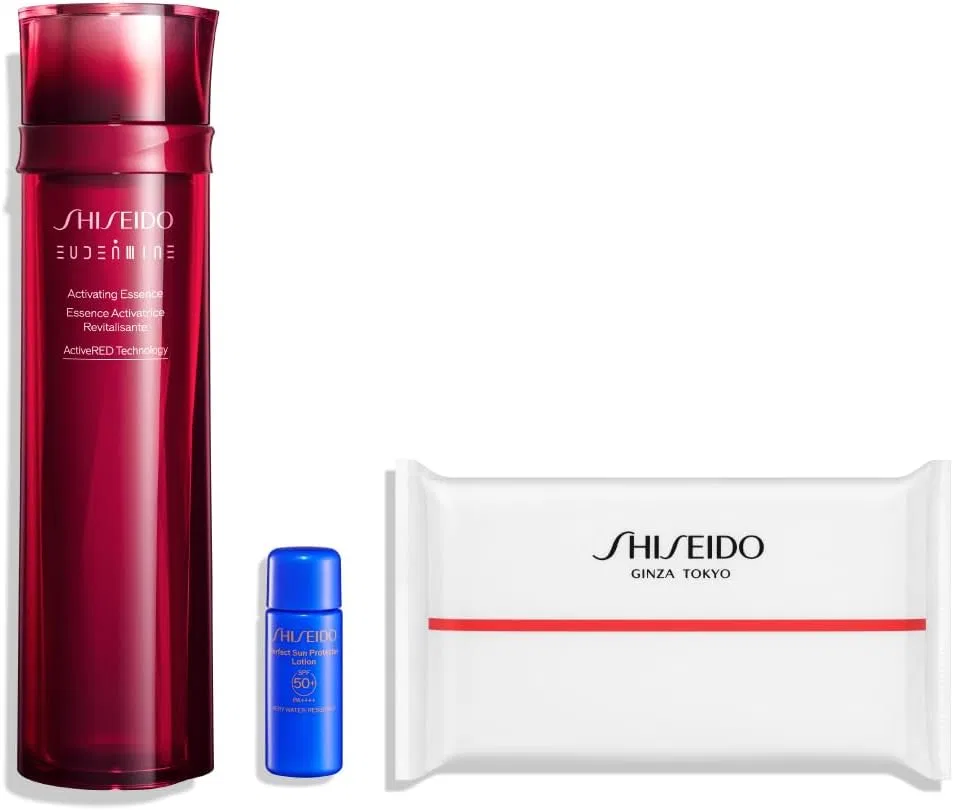Набор Shiseido Ginza Tokyo — Лосьон Oidermin Summer Transparency Care Kit 145 мл + солнцезащита 7 мл + ватные диски 14 шт
