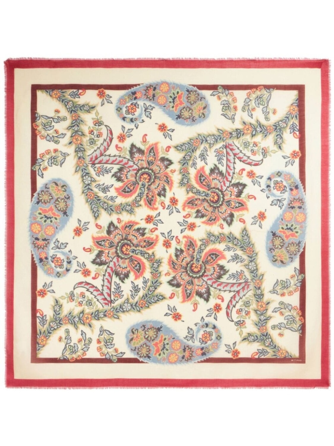 

ETRO шаль с бахромой и узором пейсли, нейтральный цвет
