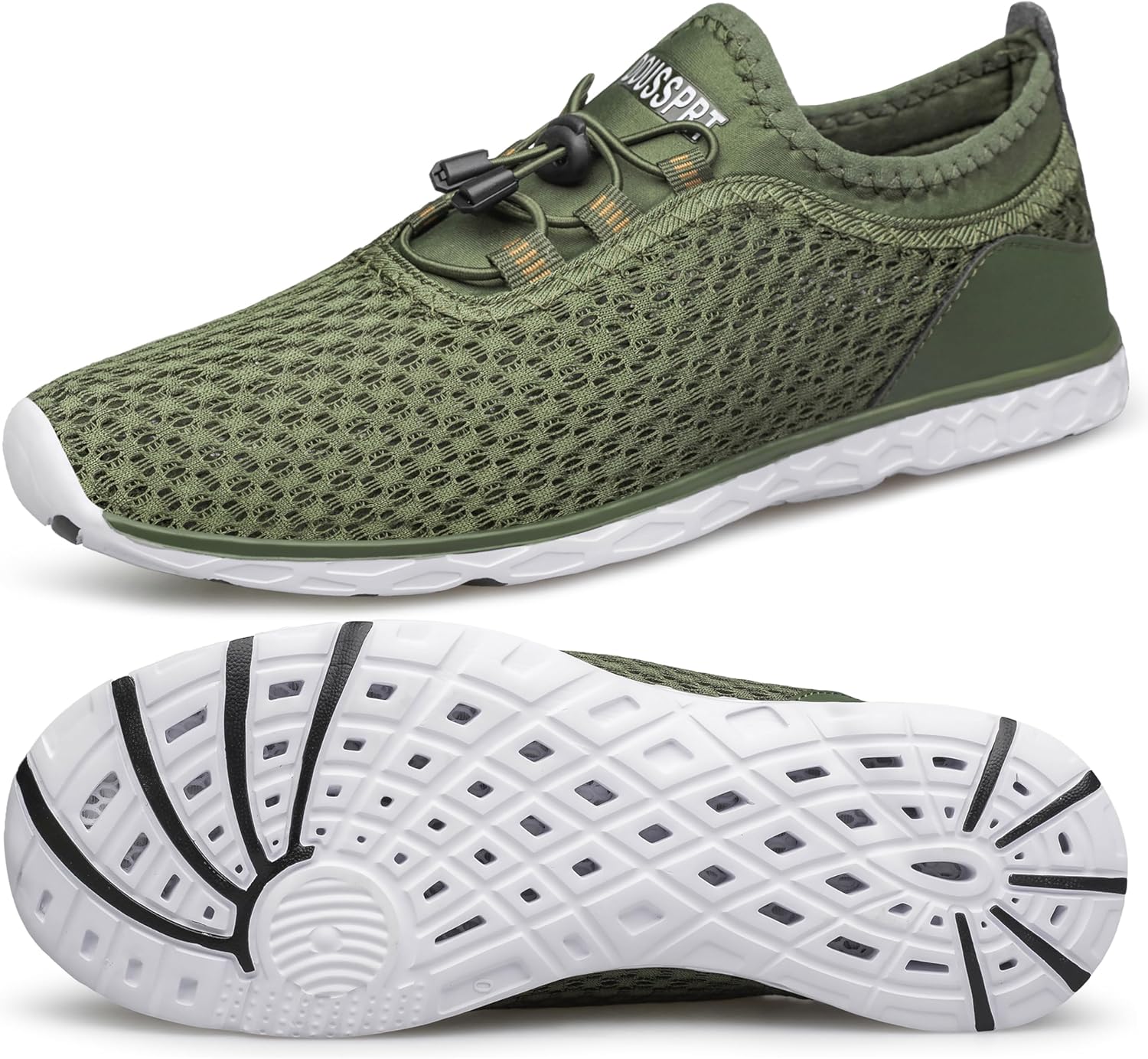 

Мужские водные кроссовки DOUSSPRT, быстросохнущие спортивные аква обувь, белый/зеленый