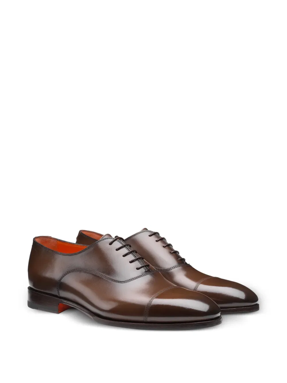 Кожаные оксфордские туфли Santoni, коричневый — фото 2