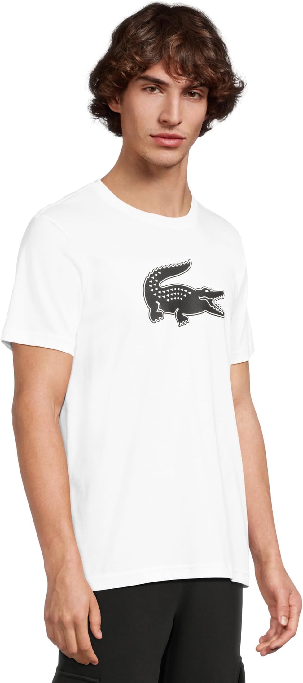 Футболка Lacoste Ultra Dry XXL Logo Sport T-shirt, цвет White/Black — фото 2