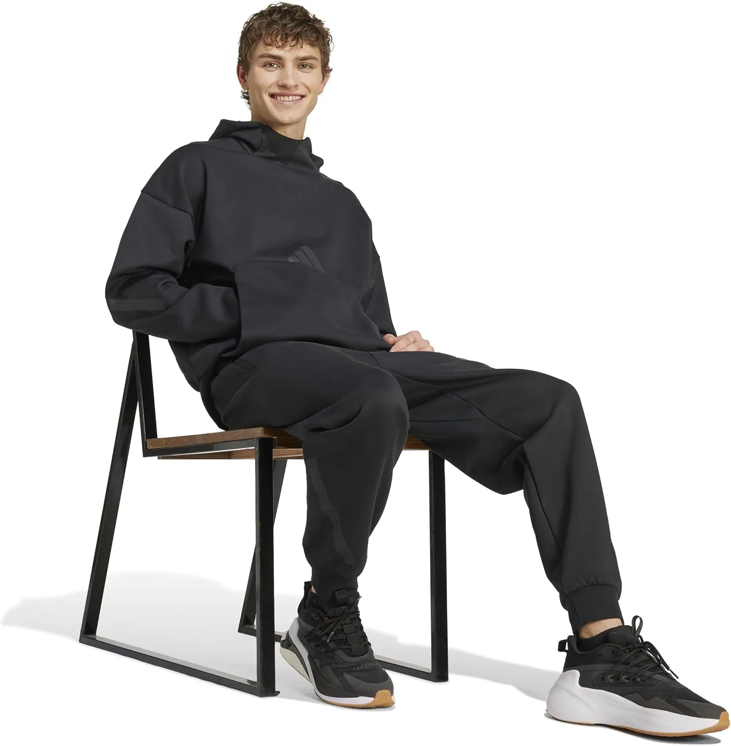 Мужские тренировочные повседневные брюки adidas ZNE на шнуровке - бежевые — фото 2