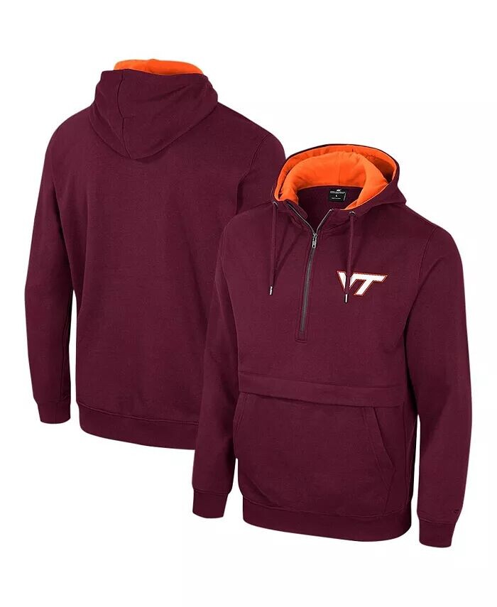 

Мужская темно-бордовая толстовка Virginia Tech Hokies с полумолнией Colosseum
