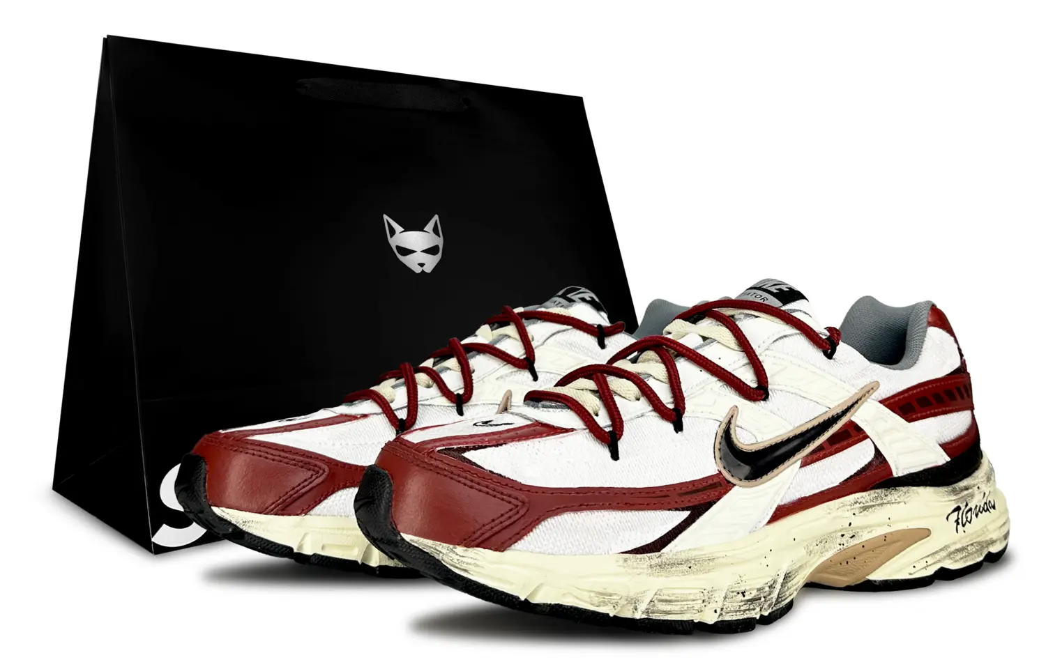 

Nike Initiator Cushioning, Wear Resistant Low top Casual Training Running Shoes мужские бежево-красные