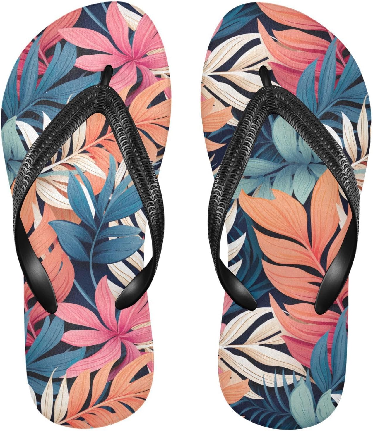 

Женские и мужские шлепанцы SPRIPORT с тропическими листьями, розовые, тонкие, сандалии с мягкой подошвой, удобные повседневные шлепанцы на плоской подошве с противоскользящей резиновой подошвой для летней прогулки и пляжа