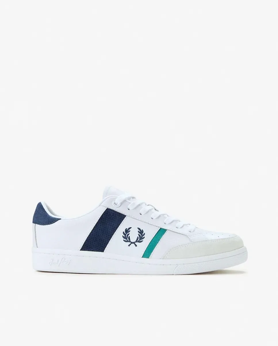 Мужские спортивные кроссовки B725 с логотипом и шнурками Fred Perry, белый
