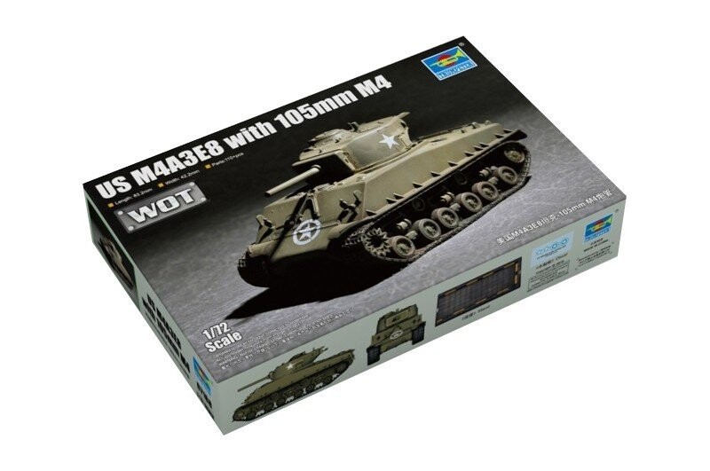 

Пластиковая модель танка Us M4A3E8 + 105 мм M4 TRUMPETER