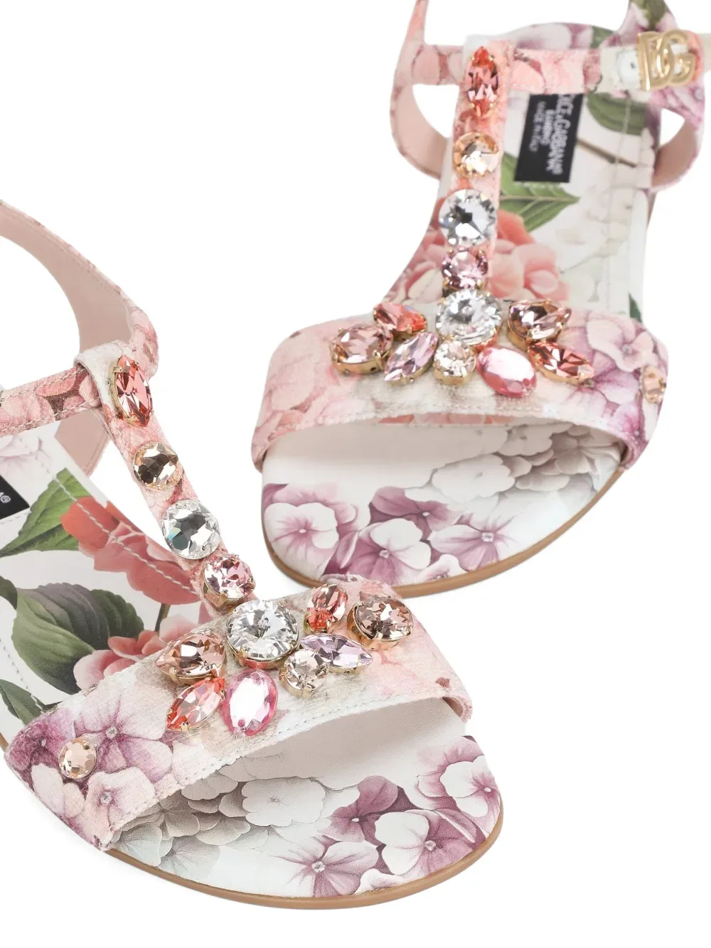 Босоножки с цветочным принтом Dolce & Gabbana Kids, белый — фото 4