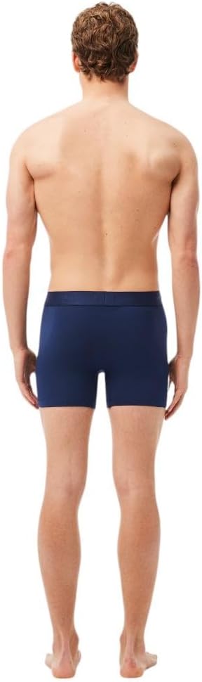 Lacoste мужские хлопковые боксеры Big Croc Print с эффектом стрейч, 3 шт, Navy Blue/White/Dove Grey — фото 4