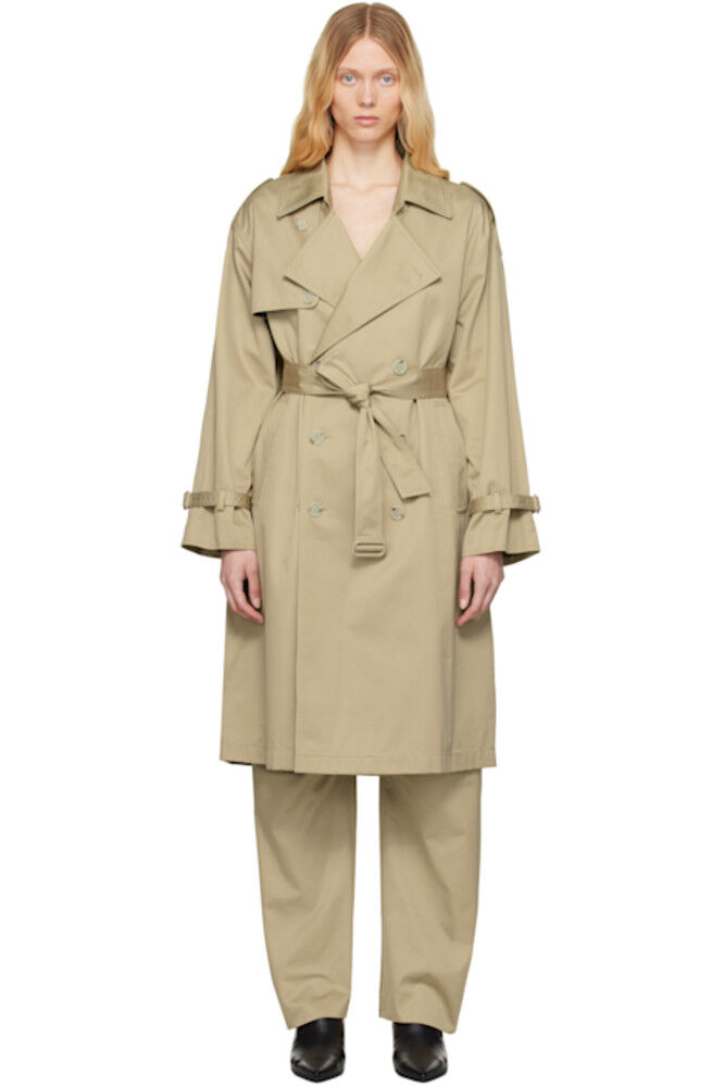 

Бежевый плащ Dual Wear Light Cotton Twill Trench MM6 Maison Margiela