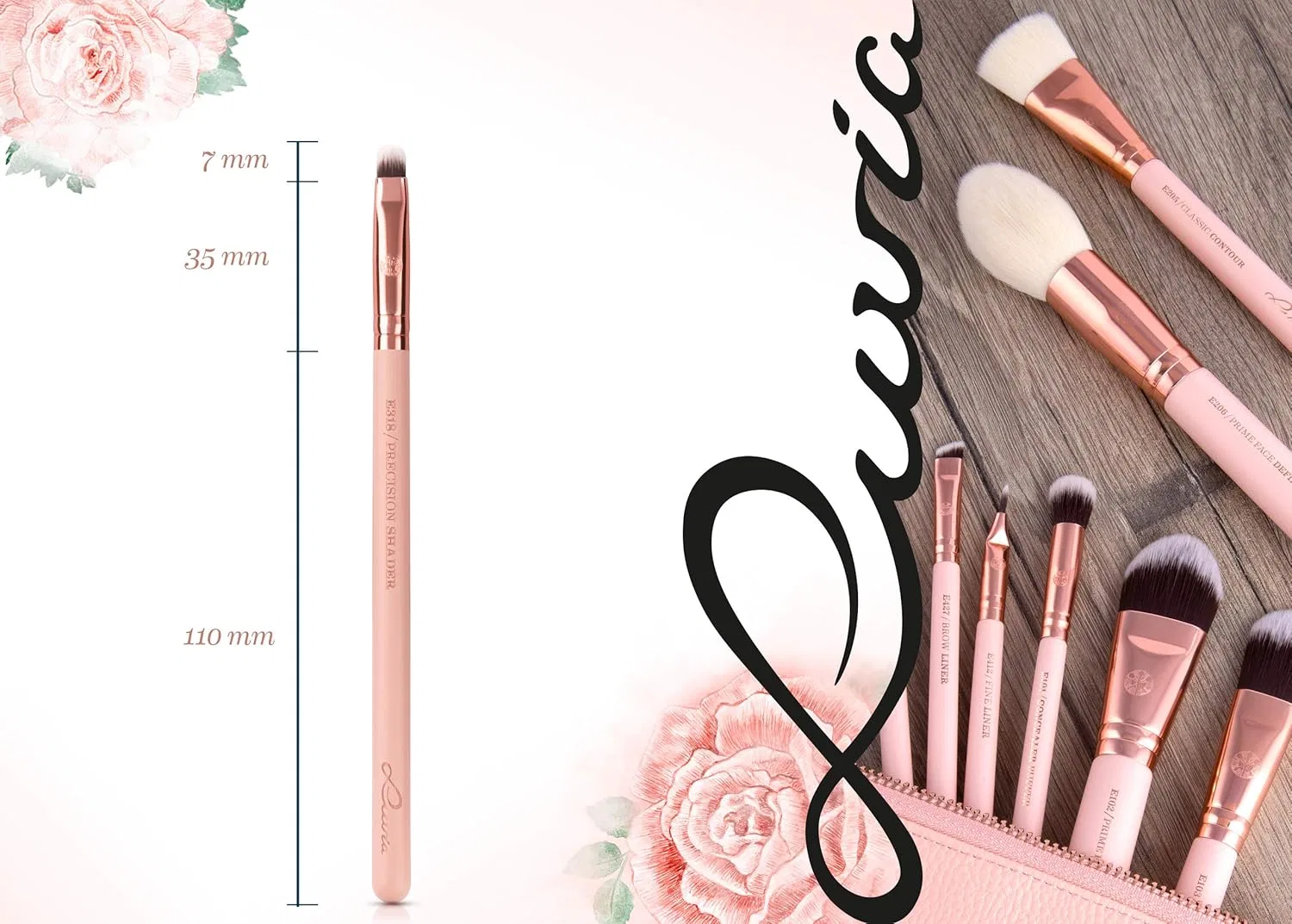 Малая кисть для теней Luvia Essentials Luvia Cosmetics, Nude/Rose Gold — фото 3