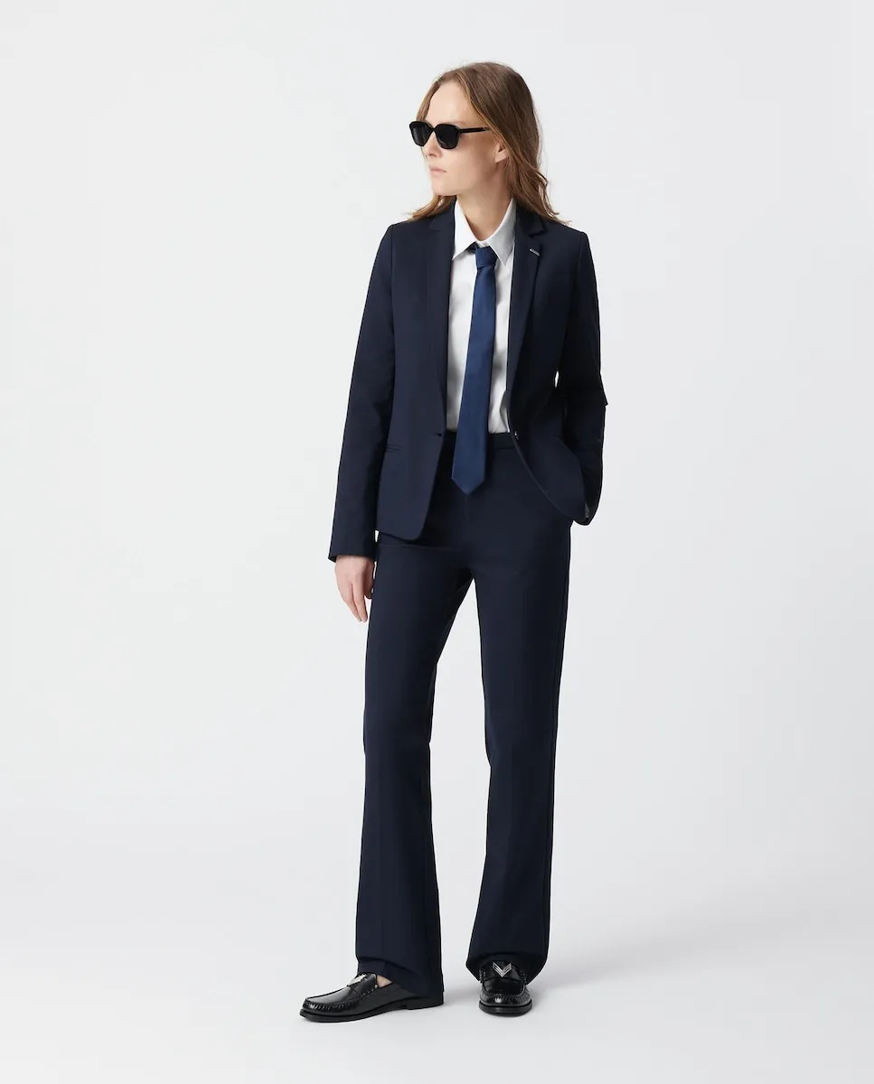 

Женские расклешенные брюки из трикотажа Milano IKKS, темно-синий