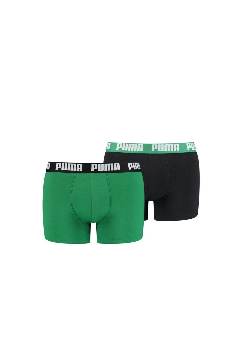 

Мужские шорты-боксеры, 2 шт - боксеры, хлопок стрейч, однотонные PUMA, цвет Gr_n/schwarz