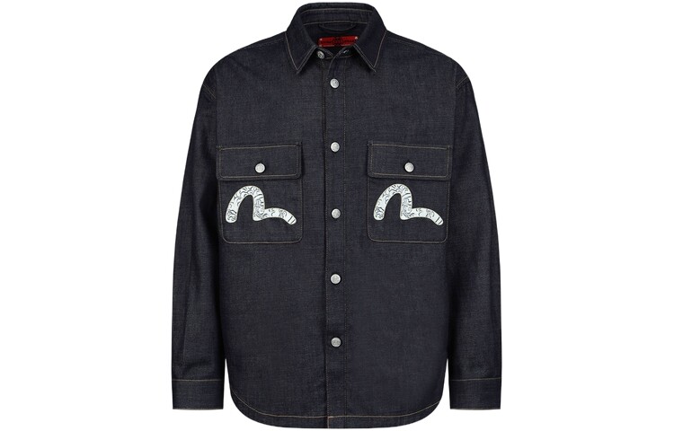

Рубашка мужская джинсовая синяя Evisu, синий