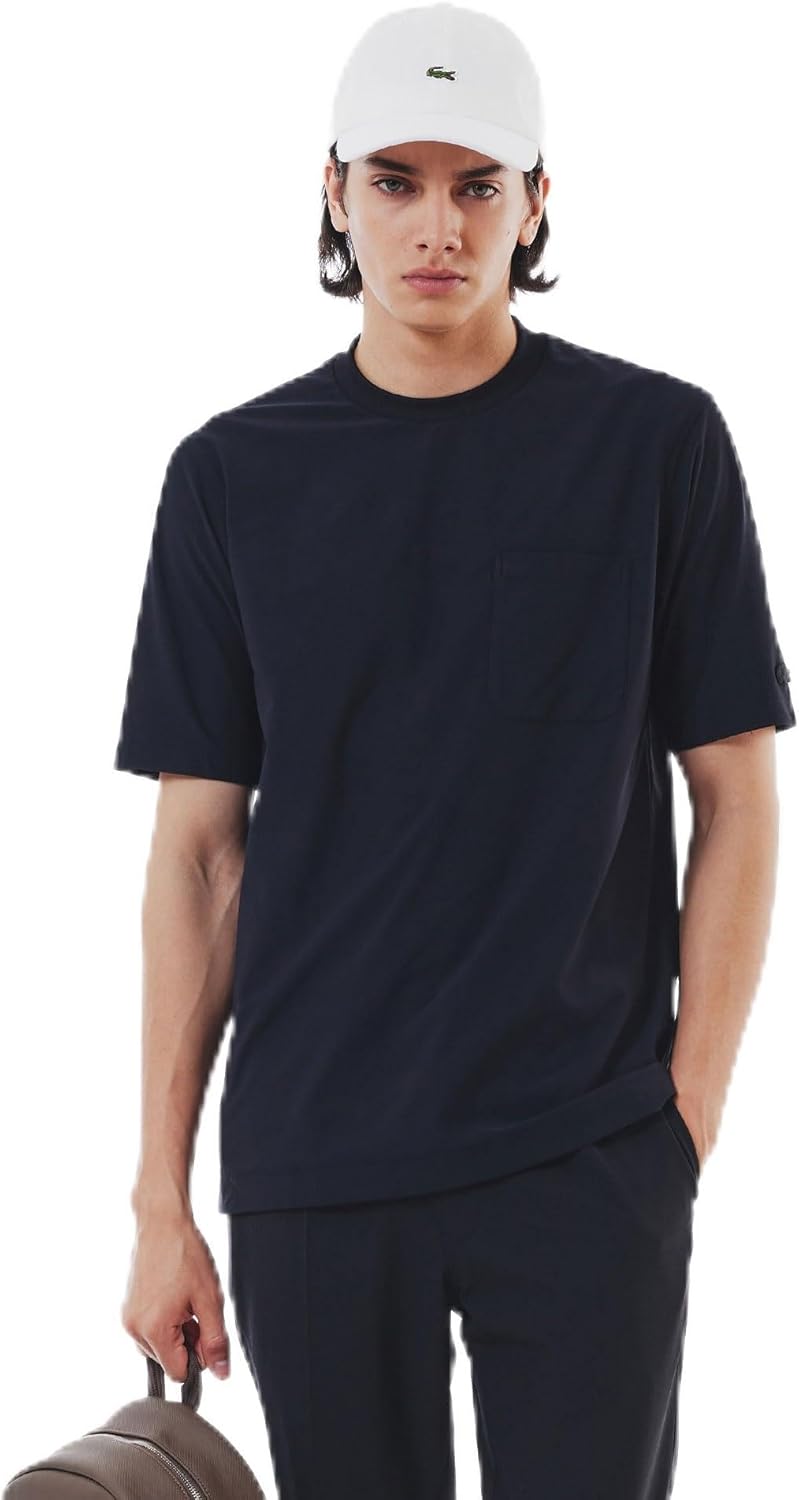 

Мужская футболка Lacoste с карманом, быстросохнущая, эластичная, из эластичного материала, черный
