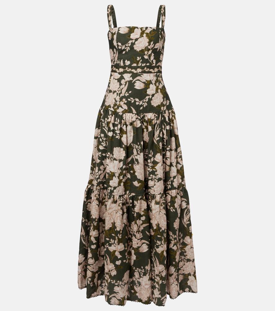 

Льняное макси-платье Lima с цветочным принтом Agua by Agua Bendita, Gardenia