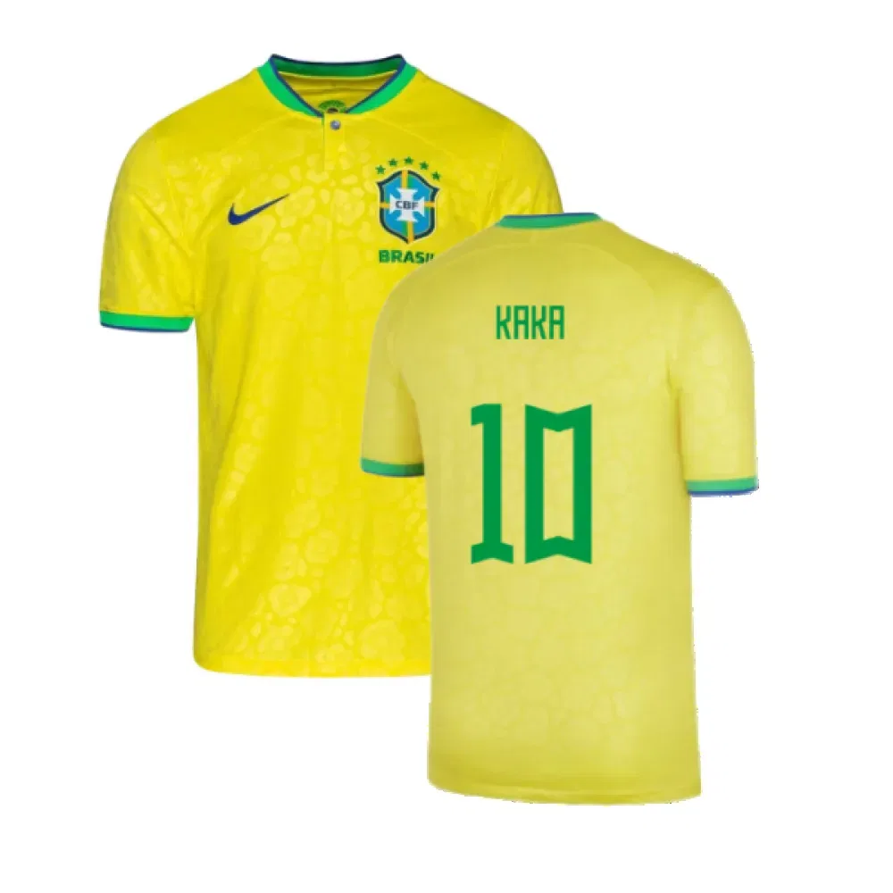 Домашняя футболка Kaka №10 Brazil 2022-23 Nike, желтый
