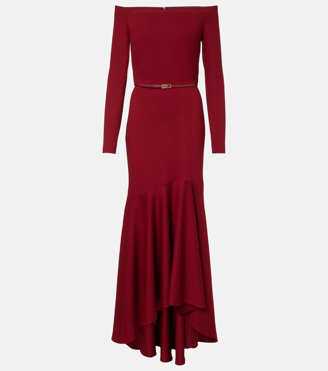 

Платье из джерси с поясом и открытыми плечами Elie Saab, Luscious Red
