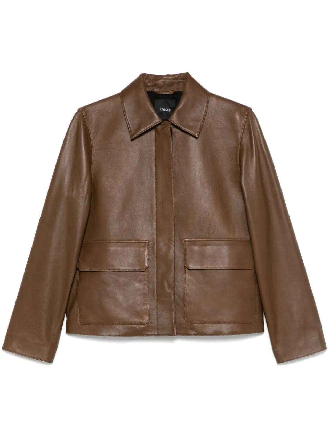 

Theory куртка Patch Boxy, коричневый