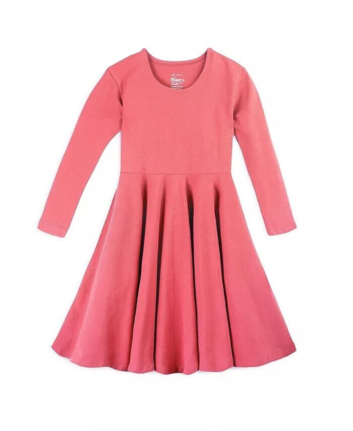 

Платье для девочек из органического хлопка Fair Trade с рукавами 3/4 - XX-Large (14), коралловый Mightly, оранжевый