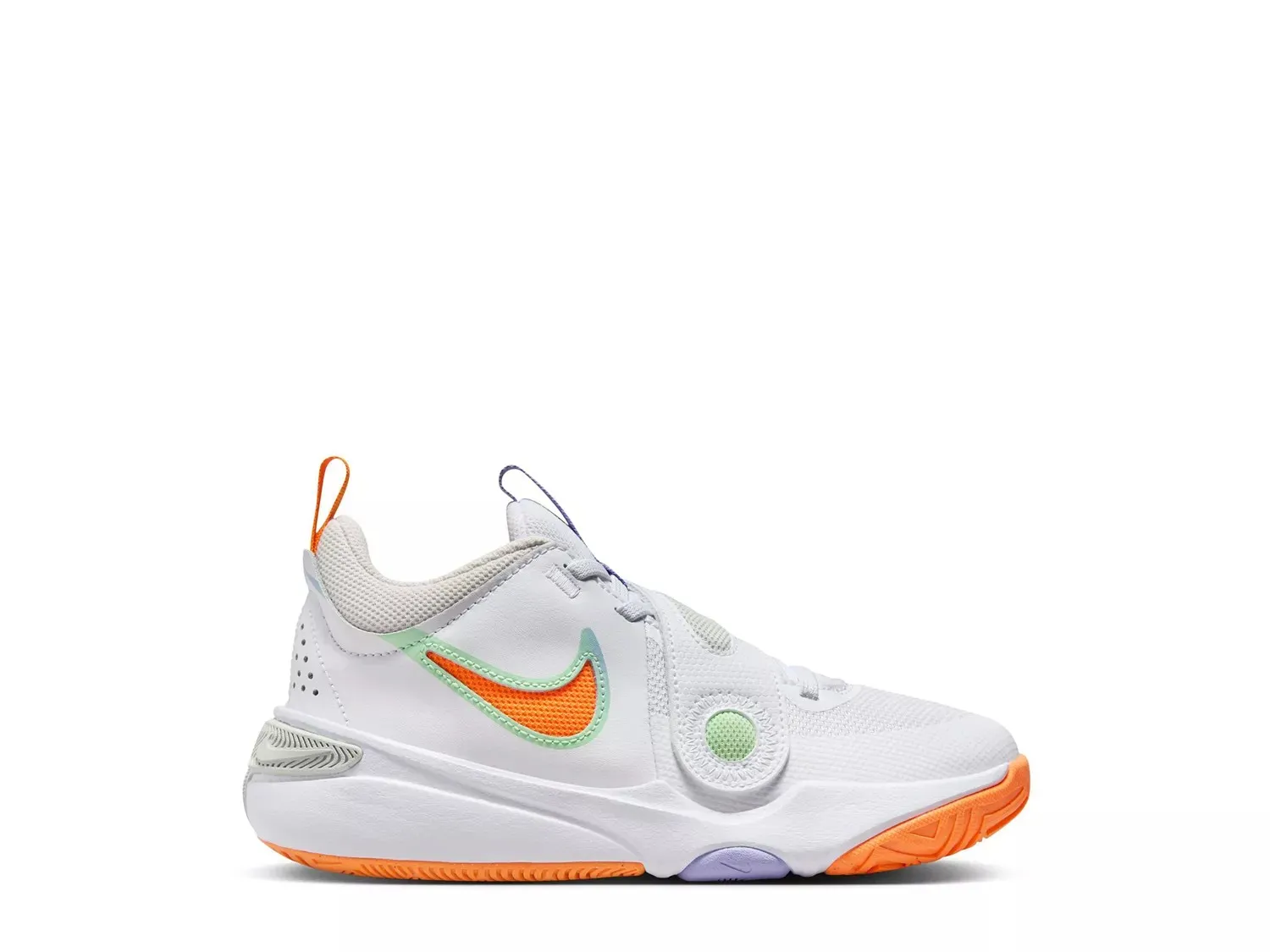 

Баскетбольные кроссовки Nike Team Hustle D 11 — детские, белые/оранжевые