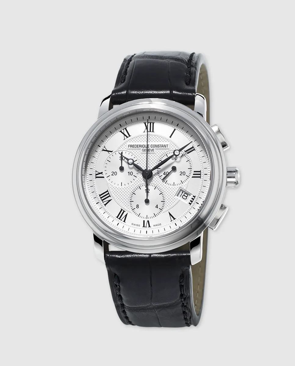 

Мужские часы Frederique Constant Gents Chronograph из черной кожи, черный
