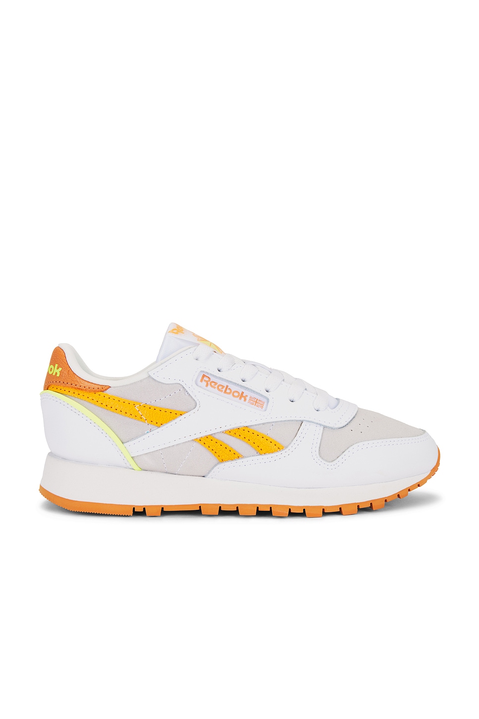 Классические кожаные кроссовки Reebok, white, sunbaked clay & electric amber