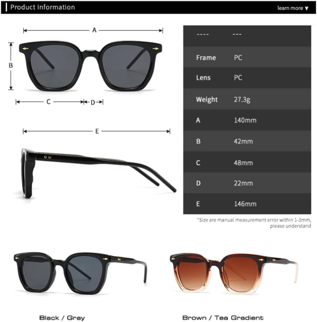 

Винтажные квадратные женские солнцезащитные очки в стиле панк с заклепками, солнцезащитные очки UV400 с градиентным переходом для мужчин UATXTAU, Black Dark Green