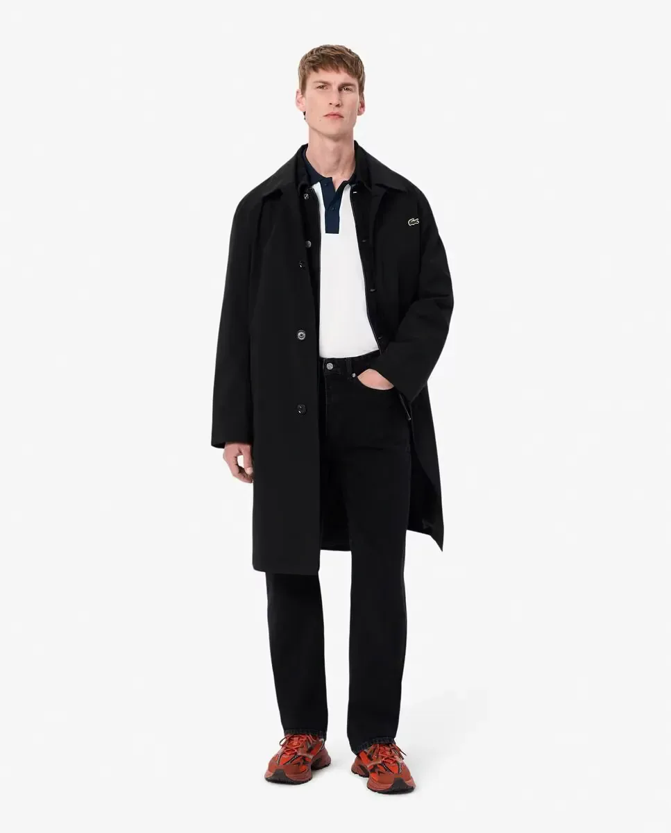 Lacoste Мужское поло классического кроя с контрастным белым воротником и короткими рукавами — фото 4