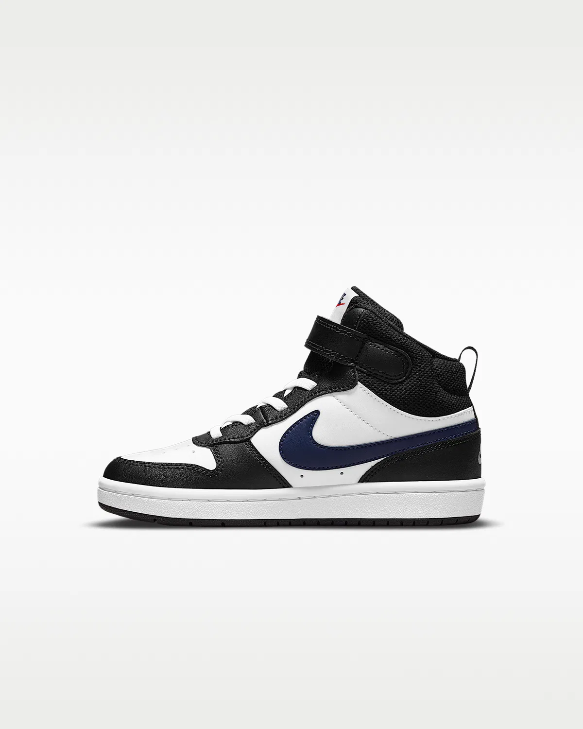 Кроссовки Nike Court Borough Mid 2 для малышей, White/White/Black/University Red