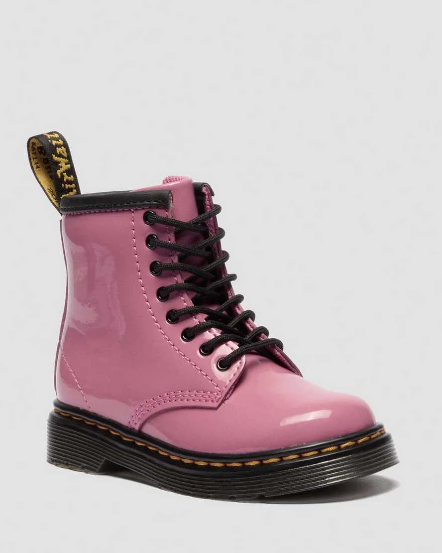Детские ботинки Dr. Martens 1460 Lamper, лакированные, розовые