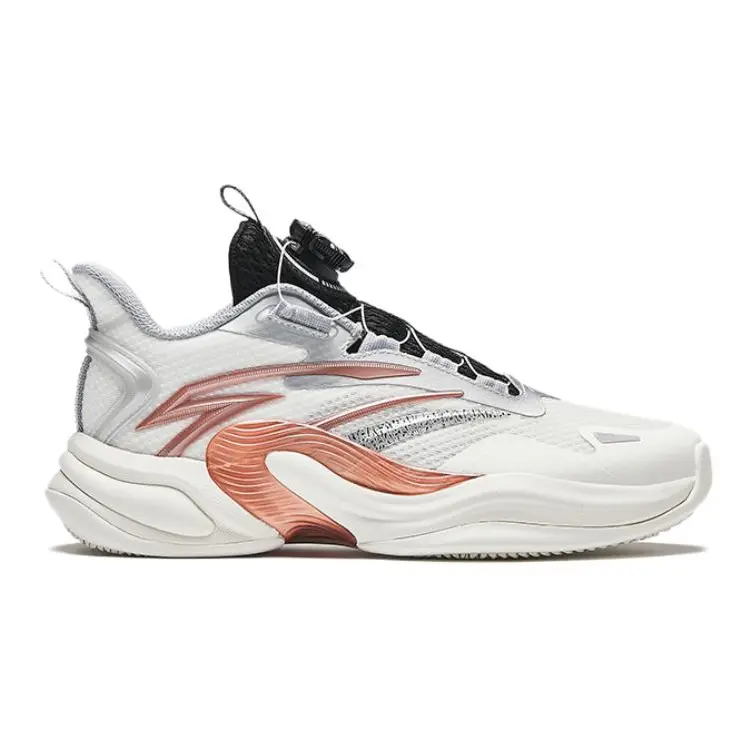 Детские баскетбольные кроссовки Kids Low-top Ivory White/Silver/Rose Gold Anta Kids, серебряный — фото 2