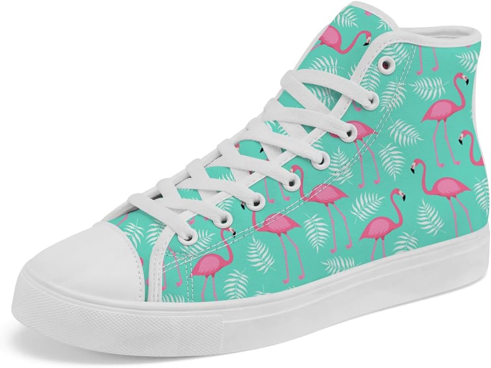 

Высокие кеды Flamingo для мужчин и женщин, тканевые кроссовки на шнуровке, повседневная обувь, подарок для мамы и папы Chebing, голубой