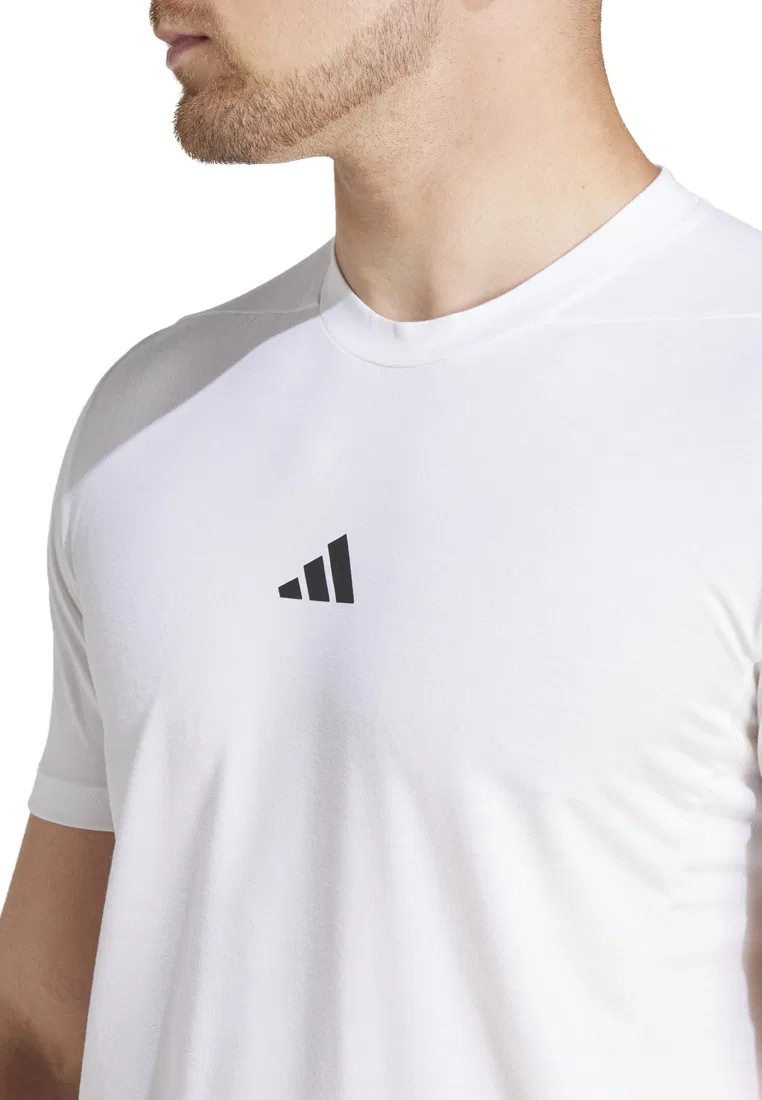 Футболка для тренировок, короткий рукав, Training Workout Adidas, белый — фото 3