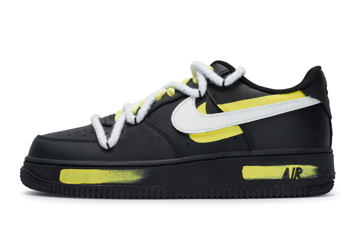 Кроссовки Nike Air Force 1 Skateboarding Shoes Unisex Low-top White/Yellow, белый/черный — фото 2