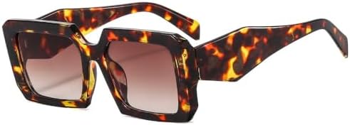 

Солнцезащитные очки квадратной формы 2026 года для женщин и мужчин, в стиле ретро, ​​с увеличенной оправой, модные оттенки, защита от ультрафиолета UV400 MTZJH, Leopard Tea