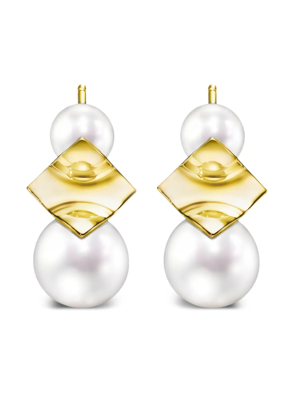 

Серьги Square Leaf из желтого золота с жемчугом TASAKI, золотой