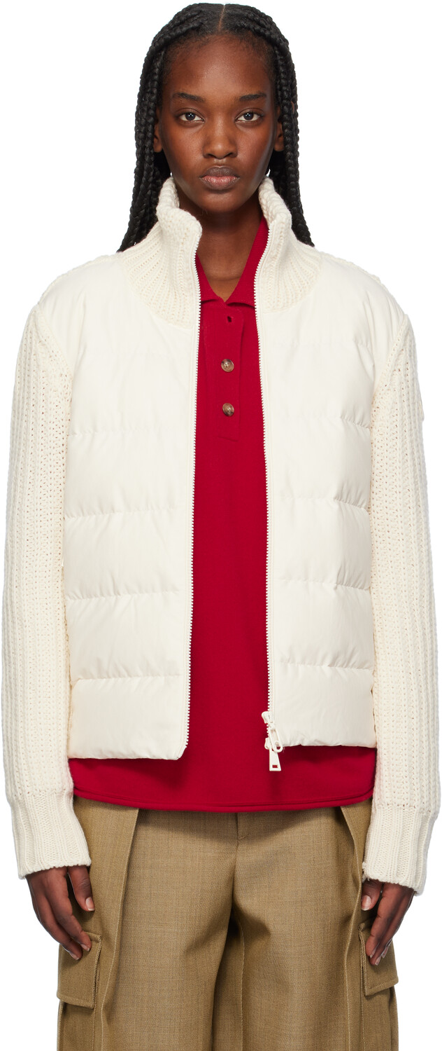 

Кардиган Off-White с набивкой из шерсти и кашемира на молнии Moncler