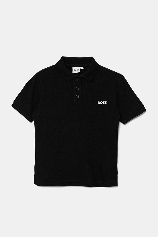 

Хлопковая детская поло Boss, черный