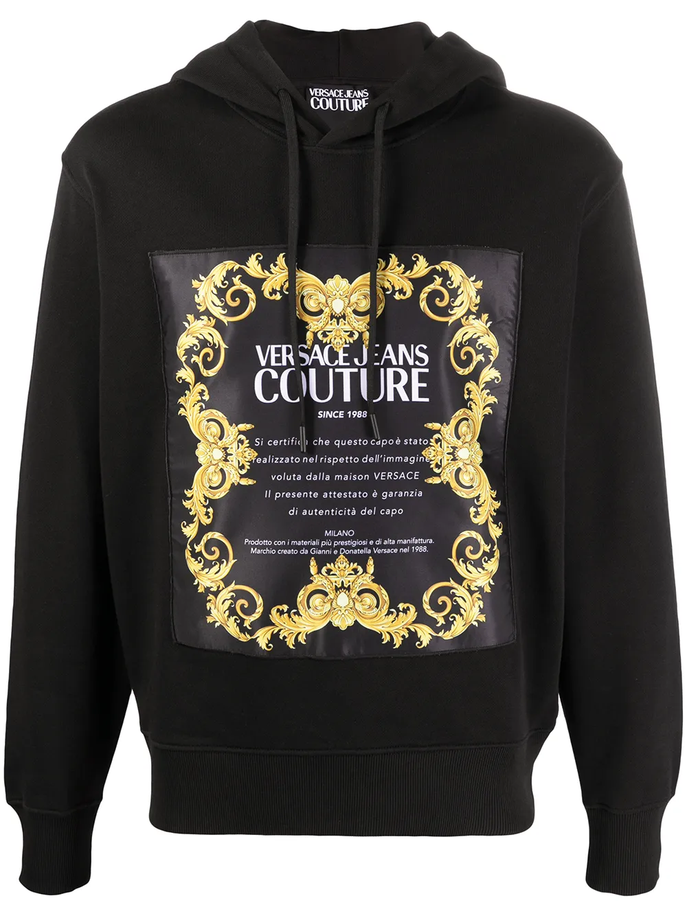 

Худи с логотипом Baroque Versace Jeans Couture, черный