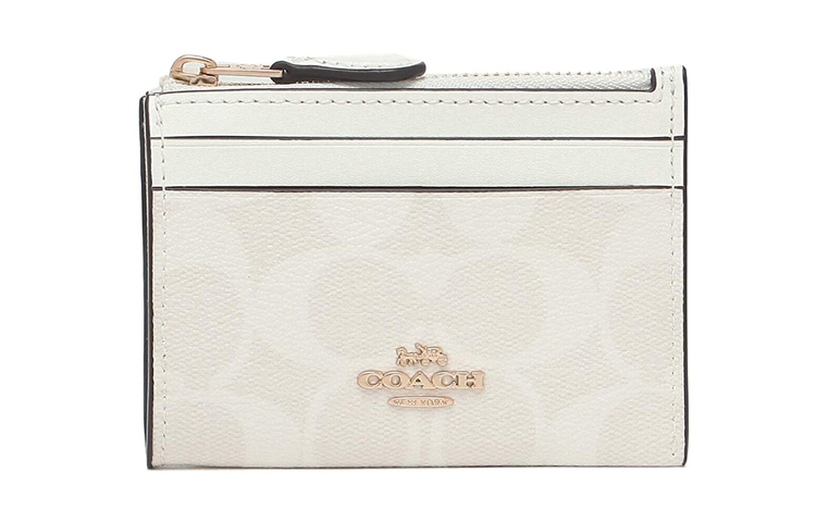 

Миниатюрный кожаный кошелек для ключей и карт с пэчворком из ПВХ Mini Id Skinny Glacier White COACH