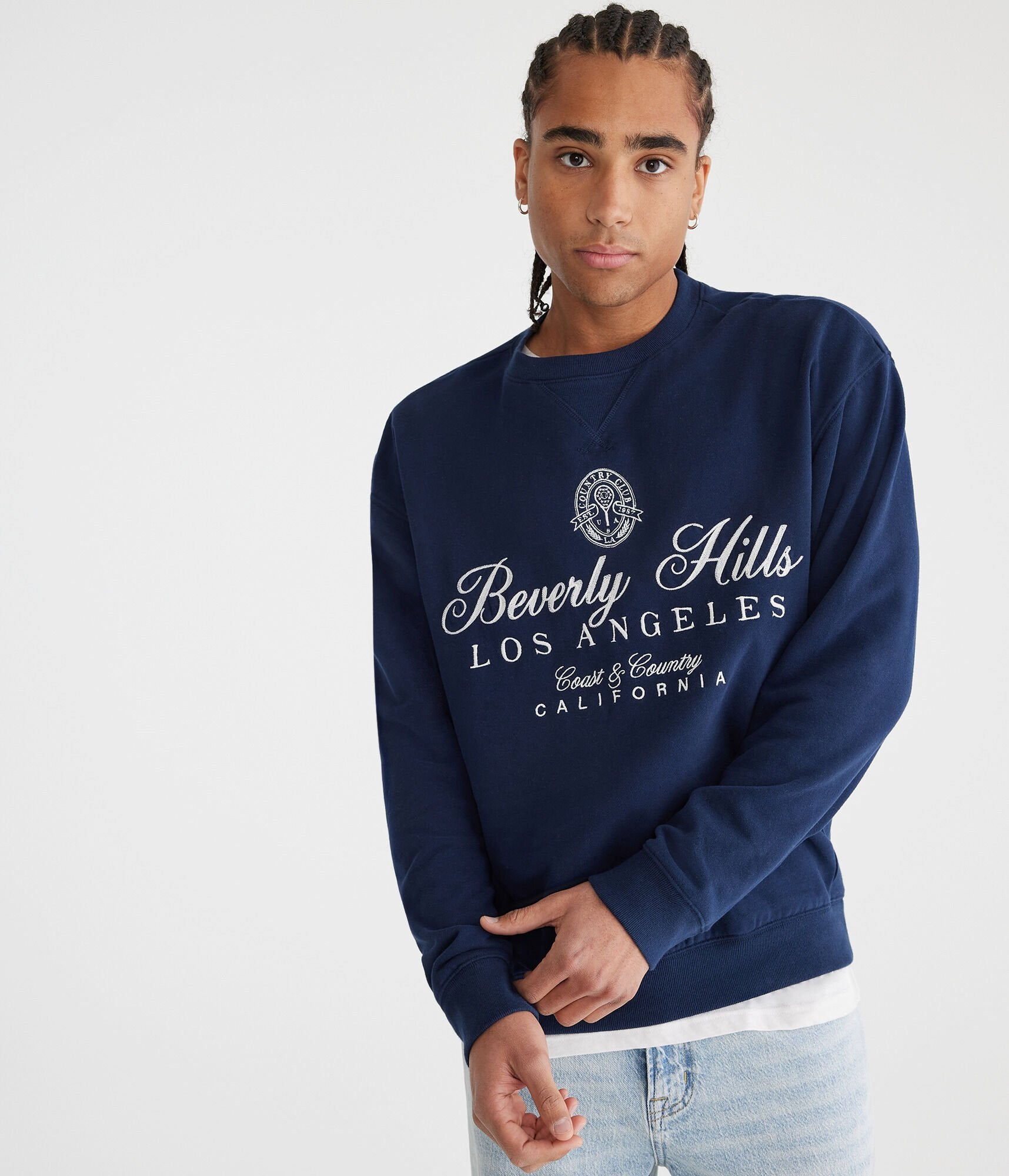 

Толстовка Aeropostale Beverly Hills Crew, цвет navy 402