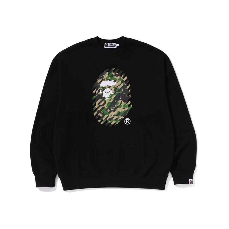 

Bape Abc Camo Ape Head расслабленный фасон толстовка A BATHING APE, черный