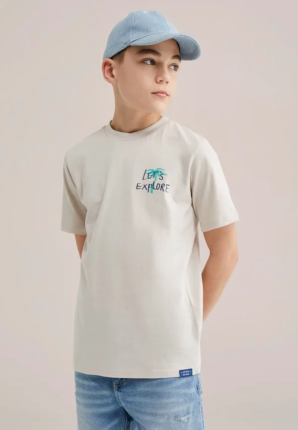 Футболка с принтом We Fashion, Beige — фото 2