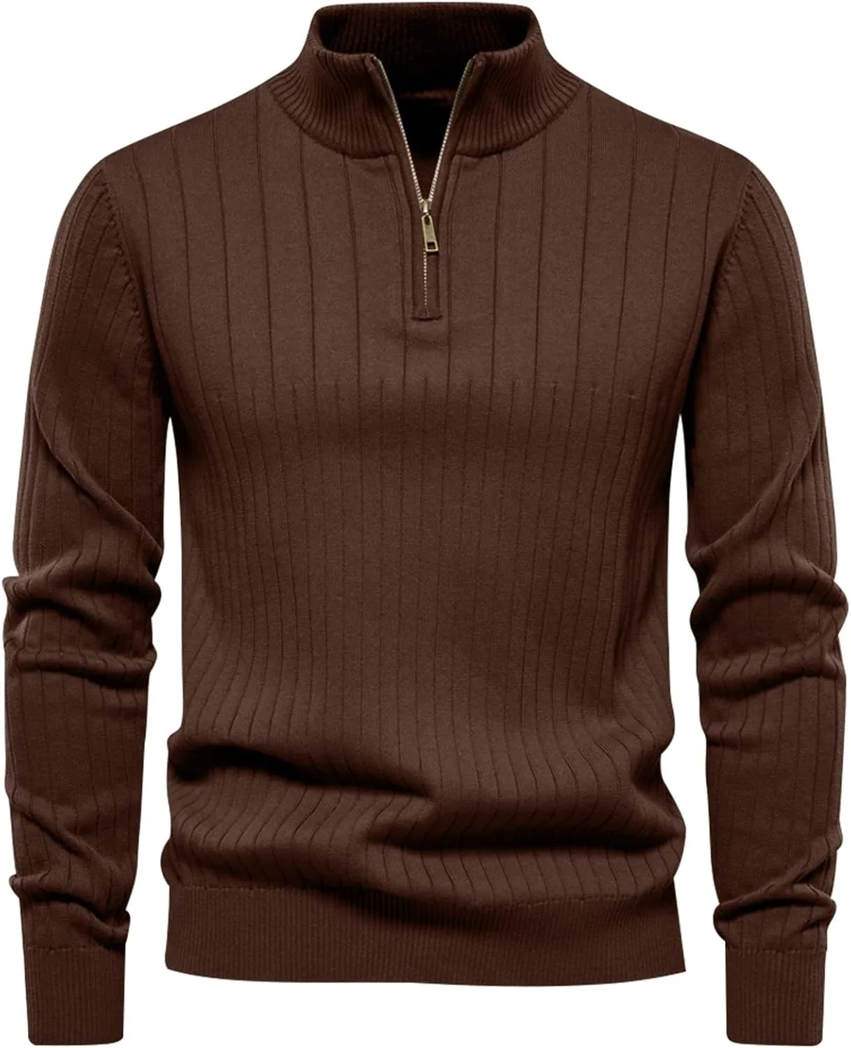 

Kissonic мужской свитер с четверть-молнией Slim Fit Mock Neck легкий вязаный
